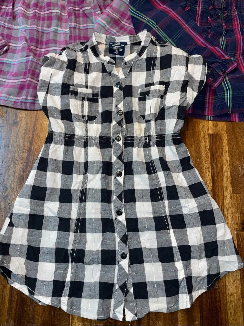 Girls Plaid Button Shirts